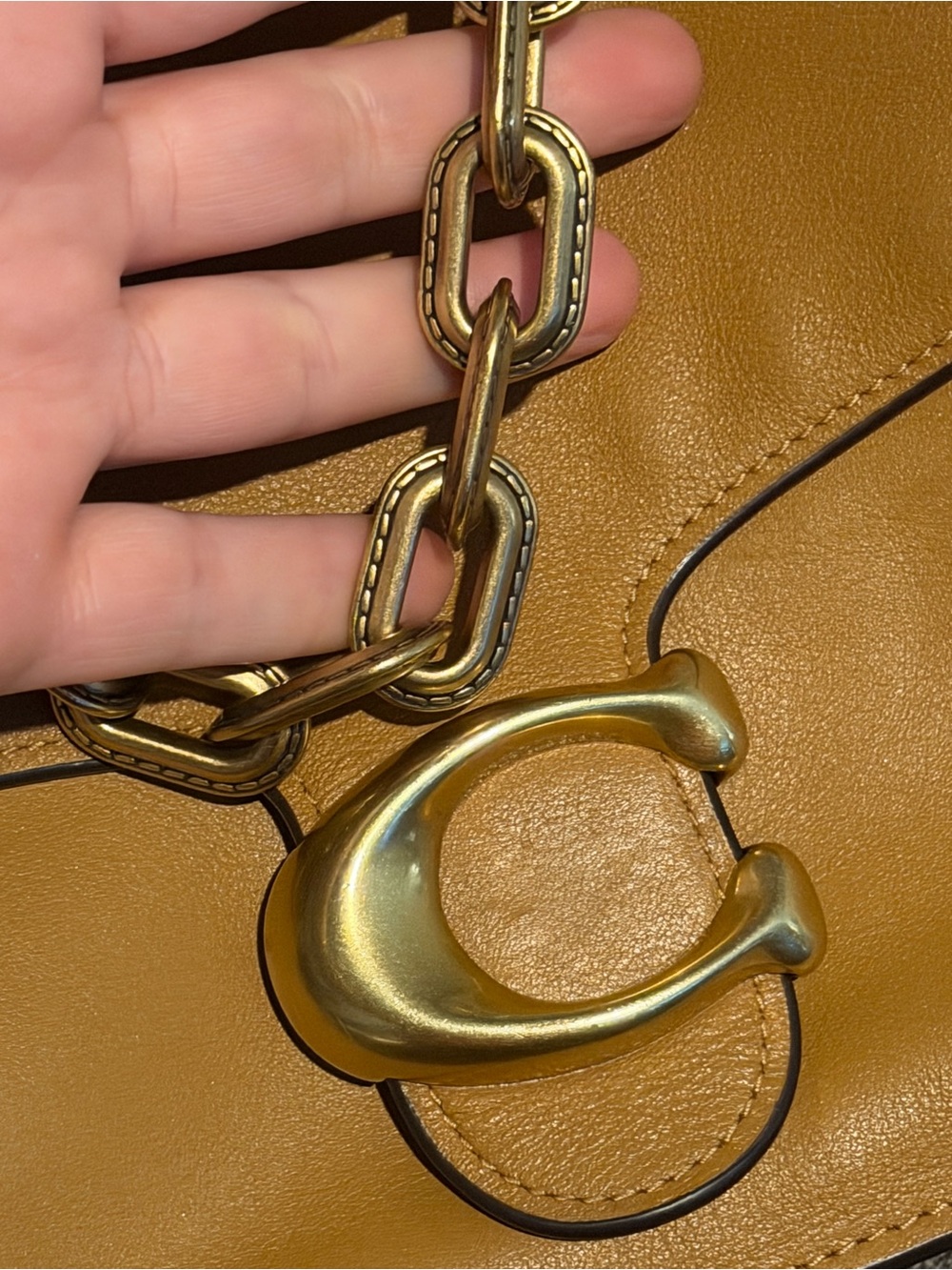 Coach Chain Tabby Shoulder Bag 26 Honey Brown - Picture 15 of 17